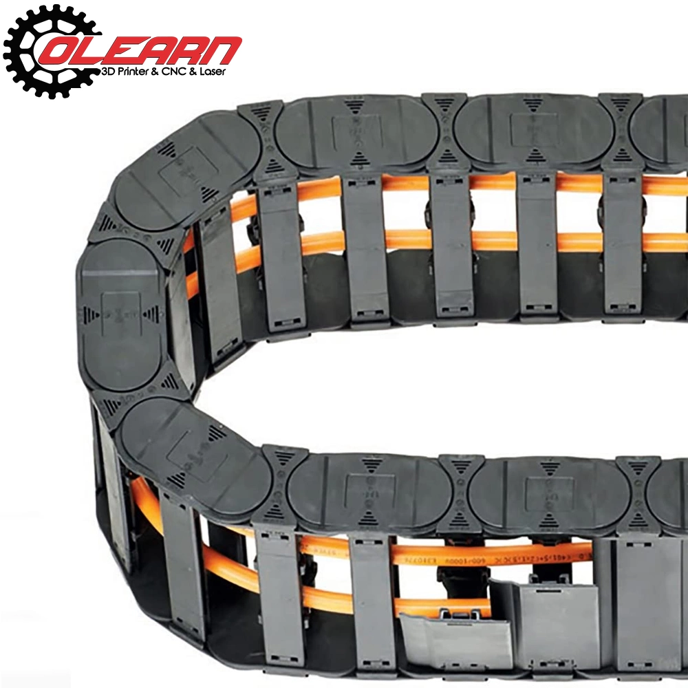 Olearn R38 18mm X 38mm (Inner H X Inner W) Black Cable Wire Carrier Drag Chain 1m Length for CNC