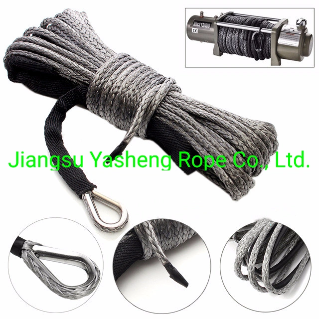 12-Strand Synthetic UHMWPE Towing Winch Rope Recovery Strap